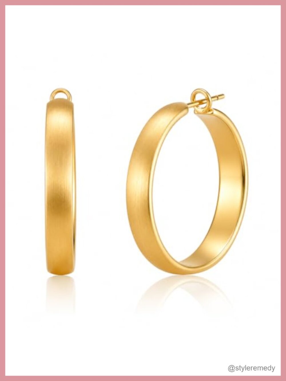 14k Gold Hoop Earrings Chunky Large Huggies